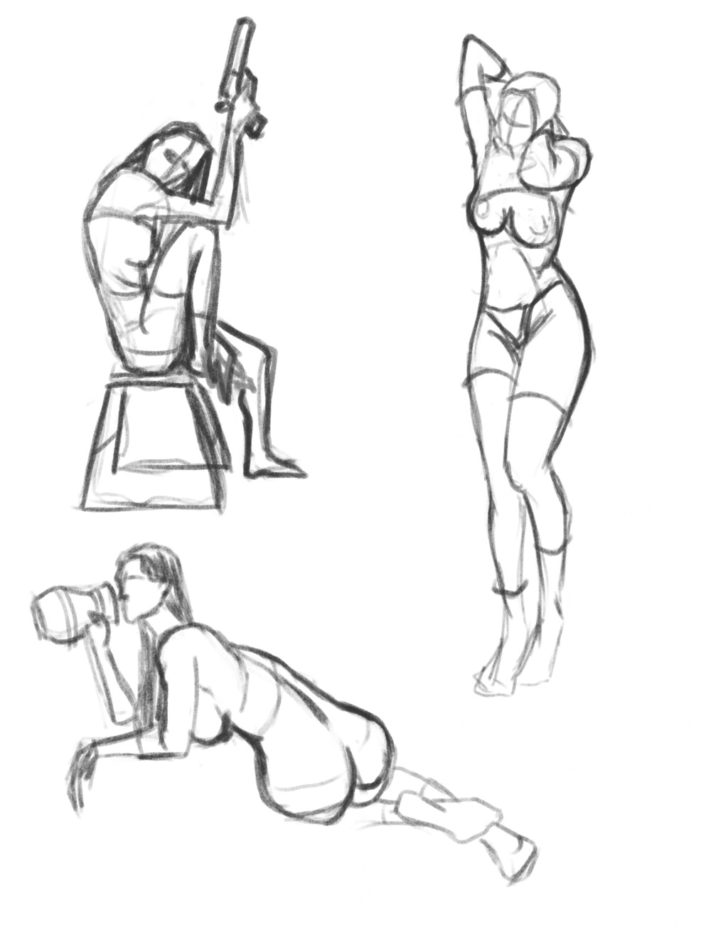 Three 15 minute figure sketches