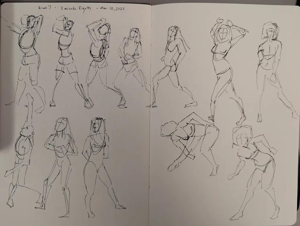 12 2-minute figure sketches