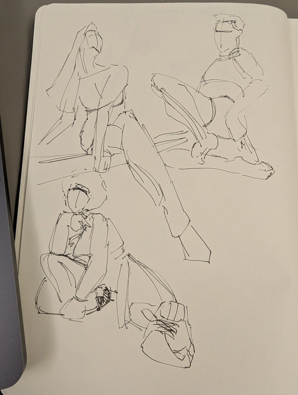 3 more ink gesture drawings