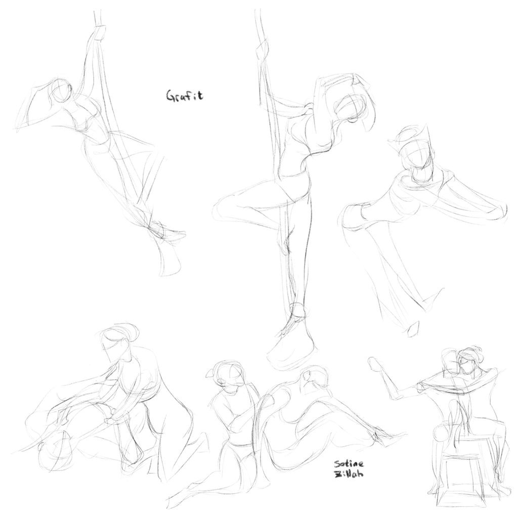 Six gesture drawings