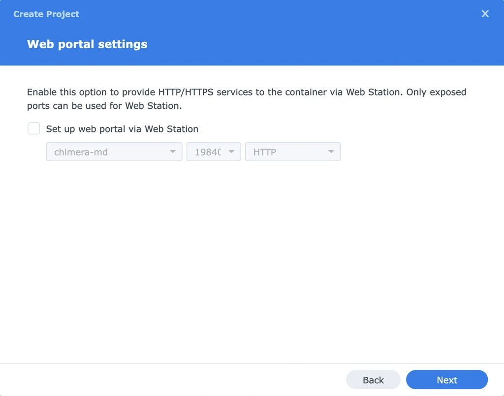 Docker project web portal