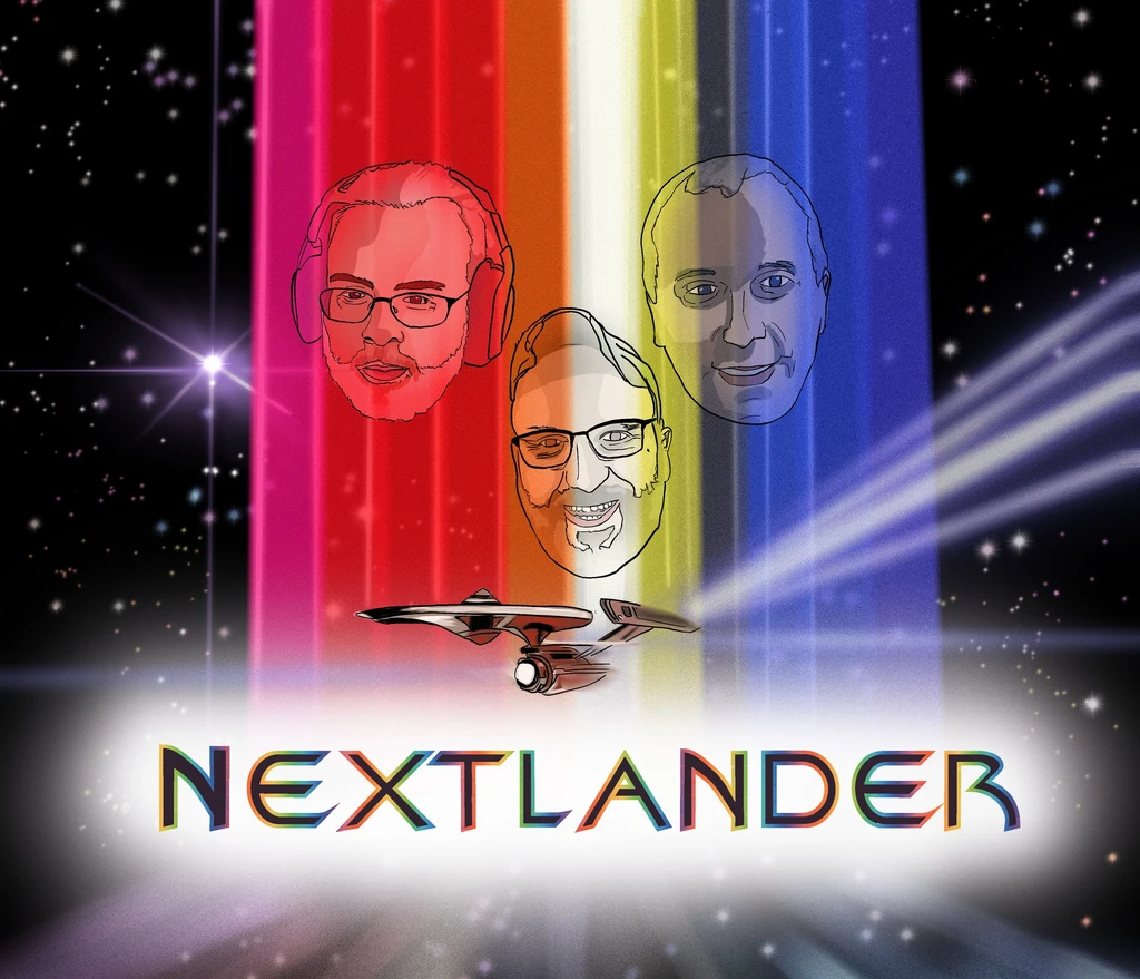A Star Trek-style logo for the Nextlander podcast