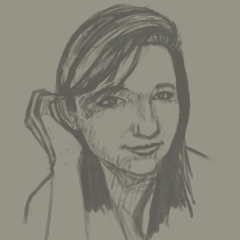 Larger pencil sketch of Hypnotist Aftyn
